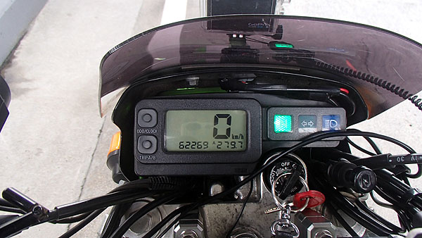 走行距離２７９．７ｋｍ（リザーブタンク使用）